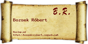Bozsek Róbert névjegykártya